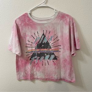Pink Floyd tie dye crop top shirt pink large